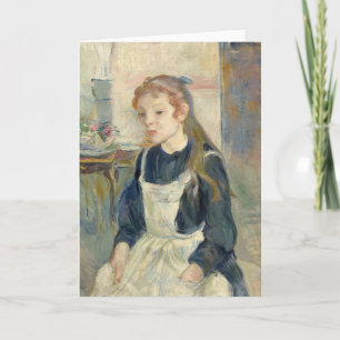 Jong meisje met een Schort   Berthe Morisot Kaart