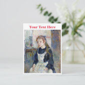 Jong Meisje met een Schort van Berthe Morisot Feestdagenkaart (Staand voorkant)