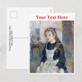 Jong Meisje met een Schort van Berthe Morisot Feestdagenkaart (Voorkant / Achterkant)