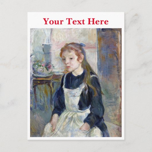 Jong Meisje met een Schort van Berthe Morisot Feestdagenkaart (Voorkant)