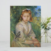 Jong Meisje Met Een Vogel (door Berthe Morisot) Kaart (Staand voorkant)