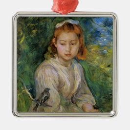 Jong Meisje Met Een Vogel (door Berthe Morisot) Metalen Ornament