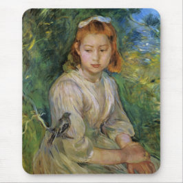 Jong Meisje Met Een Vogel (door Berthe Morisot) Muismat