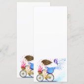 Jong meisje met fietsmenu - Aanpasbaar Menu (Voorkant / Achterkant)