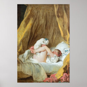 Jong meisje met haar hond - Fragonard Poster