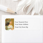  jong meisje met holly kerst etiket (Insitu)