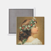 Jong Meisje met Holly Magnet (Voorkant / Achterkant)