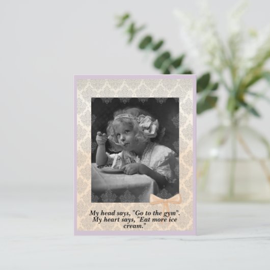  jong meisje met ijskap briefkaart (Staand voorkant)