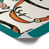 JONG MEISJE MET KLEURRIJKE LINT WERVELT EN CUPIDO POSTER (Hoek)