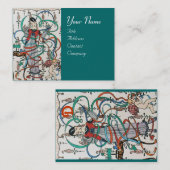 JONG MEISJE MET KLEURRIJKE LINT WERVELT EN CUPIDO VISITEKAARTJE (Voorkant / Achterkant)