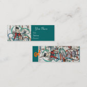 JONG MEISJE MET KLEURRIJKE LINTEN DIE DRAAIEN EN C MINI VISITEKAARTJE (Voorkant / Achterkant)