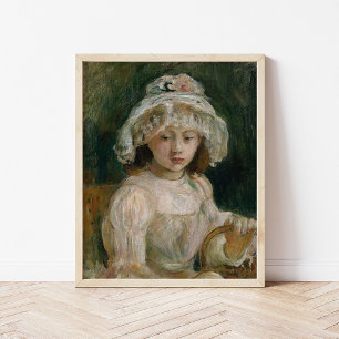 Jong meisje met Pet Berthe Morisot Poster