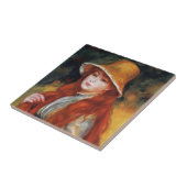 Jong meisje met strohoed van Renoir Tegeltje (Zijkant)