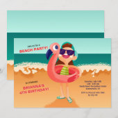 Jong Meisje op de Uitnodiging van het Strand (Voorkant / Achterkant)