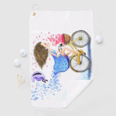 jong meisje op een fiets golf handdoek romantisch (Insitu)