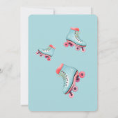 Jong Meisje Rolschaatsen Turquoise Verjaardagsfees Kaart (Achterkant)