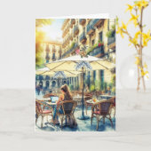 Jong meisje weg op school kaart (Gele Bloem)