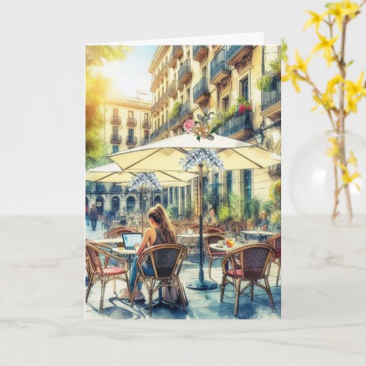 Jong meisje weg op school kaart (Gele Bloem)