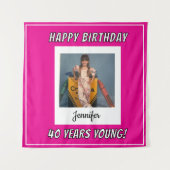 Jong Ooit Vintage Foto Verjaardag Wandkleed (Voorkant)