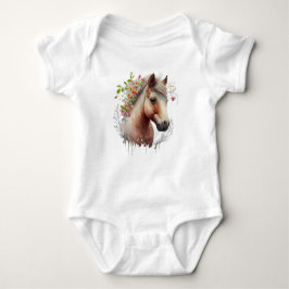 Jong paard met bloemen romper