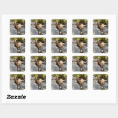 Jong Ree Wildlife Bos Dieren Kunst Vierkante Sticker (Vel)
