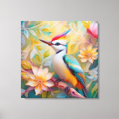 Jong Regenboog Specht Fantasie Vogel Canvas Afdruk (Voorkant)