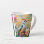 Jong Regenboog Specht Fantasie Vogel Latte Mok (Rechterhoek)