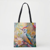 Jong Regenboog Specht Fantasie Vogel Tote Bag (Voorkant)