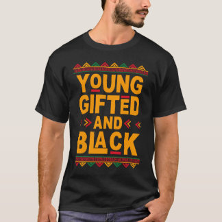 Jong rood en zwart afro zwarte geschiedenis maand t-shirt