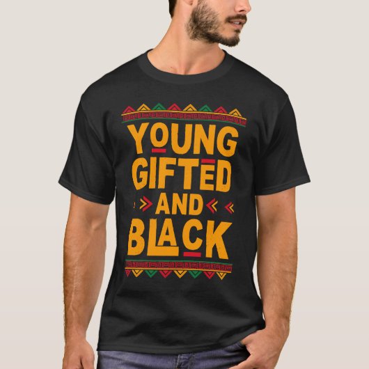 Jong rood en zwart afro zwarte geschiedenis maand t-shirt (Voorkant)