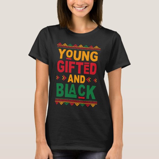 Jong rood en zwart afro zwarte geschiedenis maand t-shirt (Voorkant)