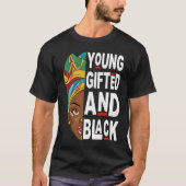 Jong rood en zwart afro zwarte geschiedenis maand t-shirt (Voorkant)