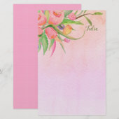 Jong, Roze en in Bloom Persoonlijke Stationery Briefpapier (Voorkant / Achterkant)