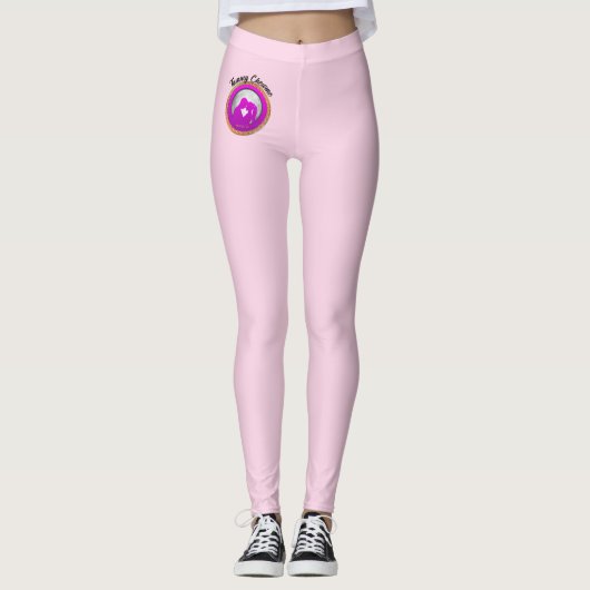 Jong stel roze silhouet kussen elkaar leggings (Voorkant)