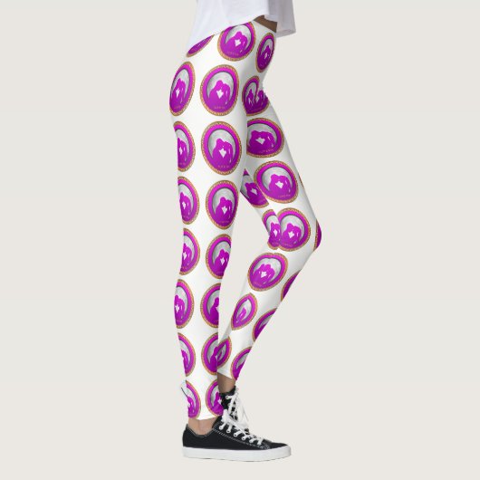 Jong stel roze silhouet kussen elkaar leggings (Rechts)