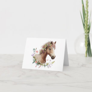 Jong Veulen Paard met Bloemen BLANK Kaart