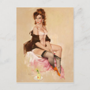 Jong vrouwenportret briefkaart
