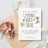 Jong, Wild & Drie | B-Day bedankpas | Boho Bedankkaart