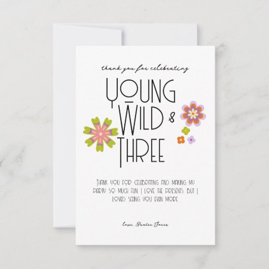 Jong, Wild & Drie | B-Day bedankpas | Koelen Bedankkaart (Voorkant)