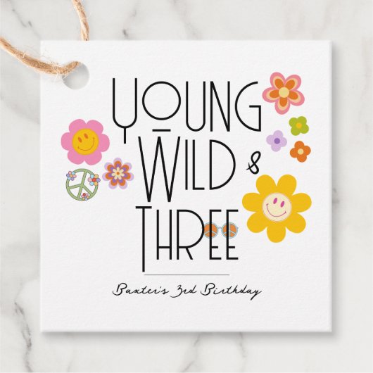 Jong, Wild & Drie | B-Day Favorietabs | Glimlachen Bedankjes Labels (Voorkant)