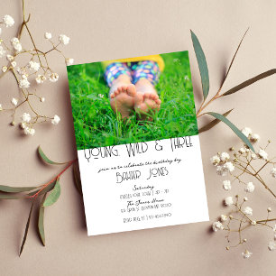 Jong, Wild & Drie   B-Day foto uitnodigen   Kleur Kaart