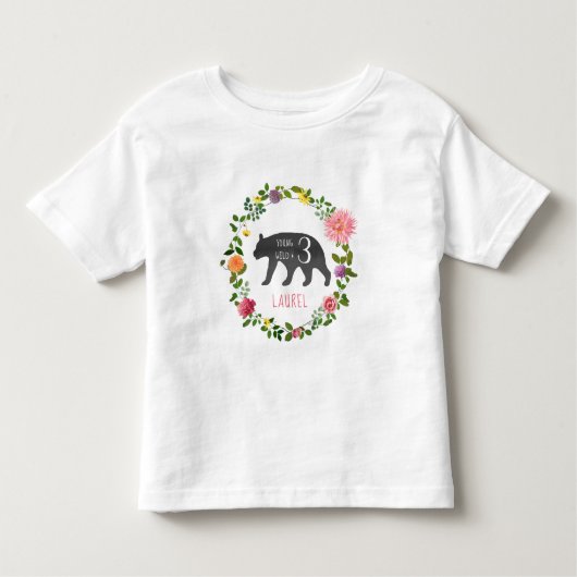 Jong Wild & Drie Beer Wildbloemen Verjaardag Kinder Shirts (Voorkant)