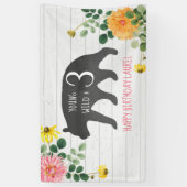 Jong Wild & Drie Beer Wildbloemen Verjaardag Spandoek (Verticaal)