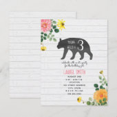 Jong Wild Drie Beer Wildflower Verjaardag Kaart (Voorkant / Achterkant)