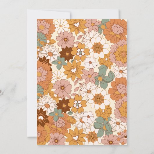 Jong Wild Drie Bloemen 3e Verjaardag Uitnodiging (Achterkant)