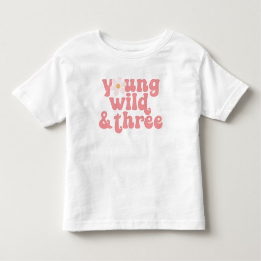 Jong Wild Drie Daisy 3e Verjaardag Kinder Shirts (Voorkant)