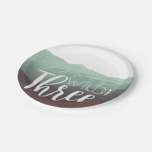 Jong Wild & Drie | Derde verjaardagsfeest Papieren Bordje (Gekanteld)