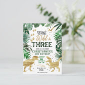 Jong Wild & Drie Dino Verjaardag Briefkaart (Staand voorkant)