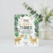 Jong Wild & Drie Dinosaur Verjaardag Briefkaart (Staand voorkant)