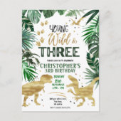 Jong Wild & Drie Dinosaur Verjaardag Briefkaart (Voorkant)
